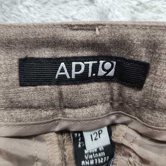 Vintage APT. 9 Pants Womens 12P PETITE Brown High Rise Straight Leg Trousers - Picture 4 of 12